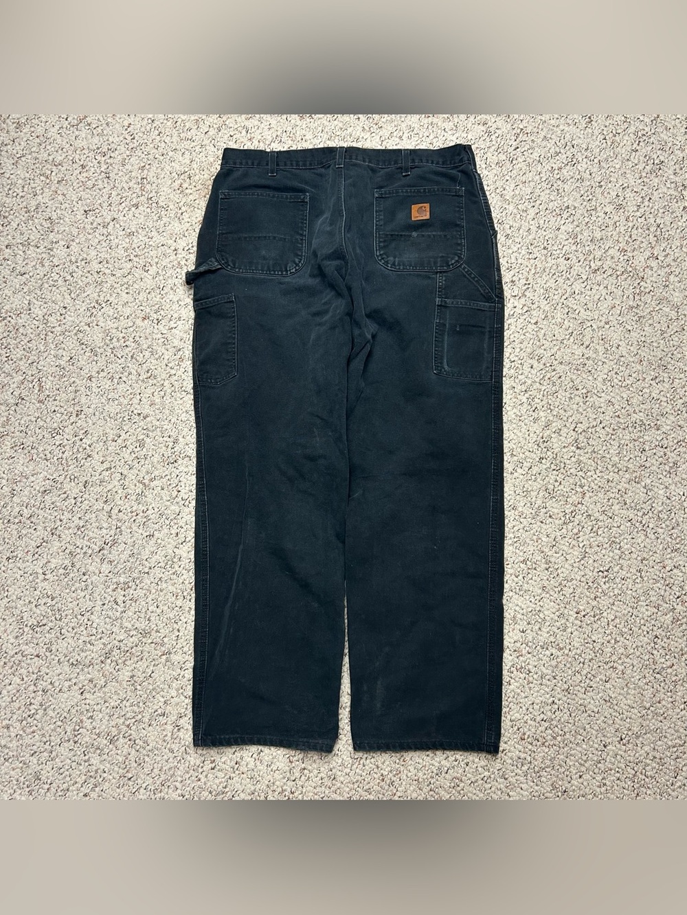 Carhartt Canvas Dungaree Fit Work Pants Men's Size 38x32 USA B11 BLK Utility